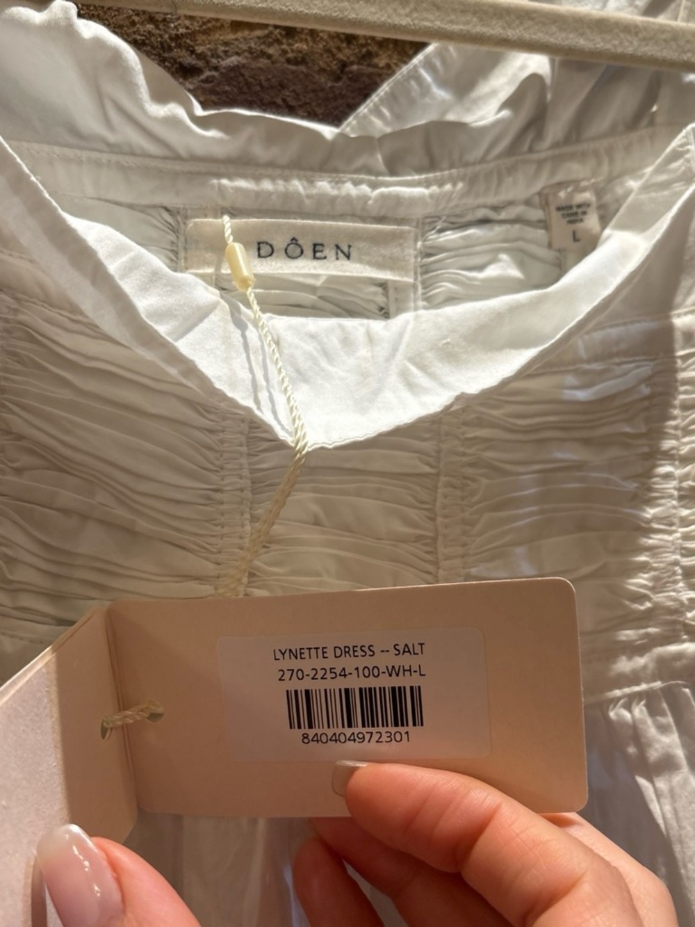 BRAND NEW WITH TAGS DOEN LYNETTE DRESS SIZE L IVORY WHITE - Picture 5 of 6